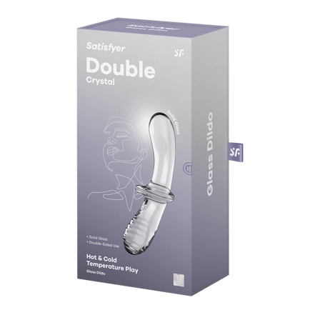 Double Crystal - Glass Dildo - Transparent