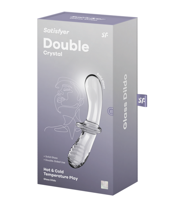 Double Crystal - Glass Dildo - Transparent