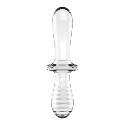 Double Crystal - Glass Dildo - Transparent