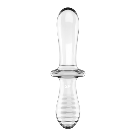 Double Crystal - Glass Dildo - Transparent