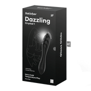 Dazzling Crystal 1 Glass Dildo Black