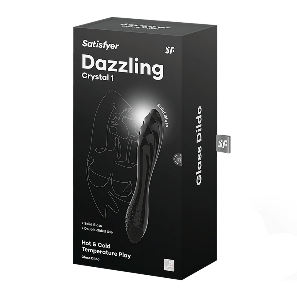 Dazzling Crystal 1 Glass Dildo Black