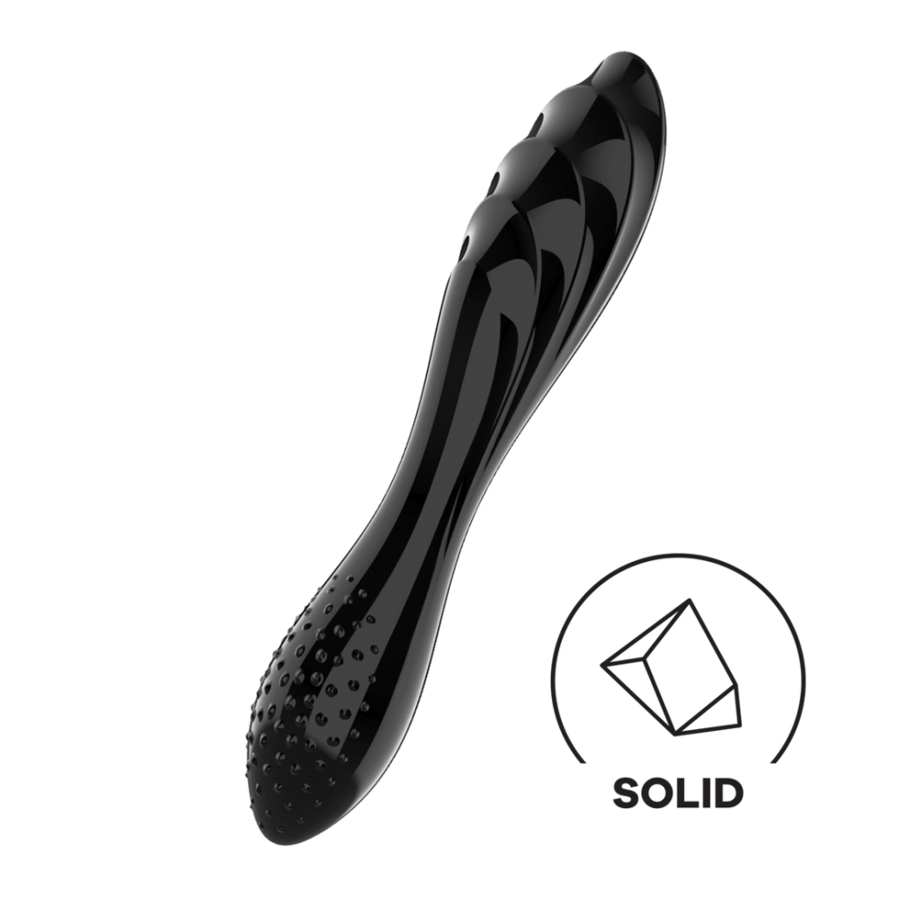 Dazzling Crystal 1 Glass Dildo Black