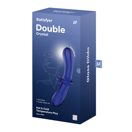 Double Crystal - Glasdildo - Hellblau
