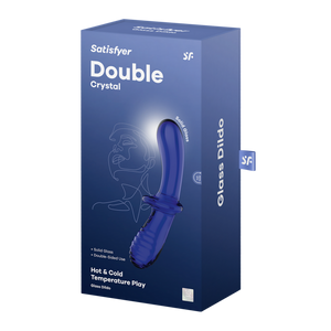 Double Crystal - Glasdildo - Hellblau