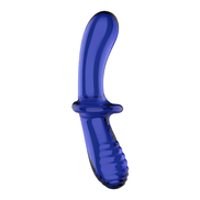 Double Crystal - Glass Dildo - Light Blue