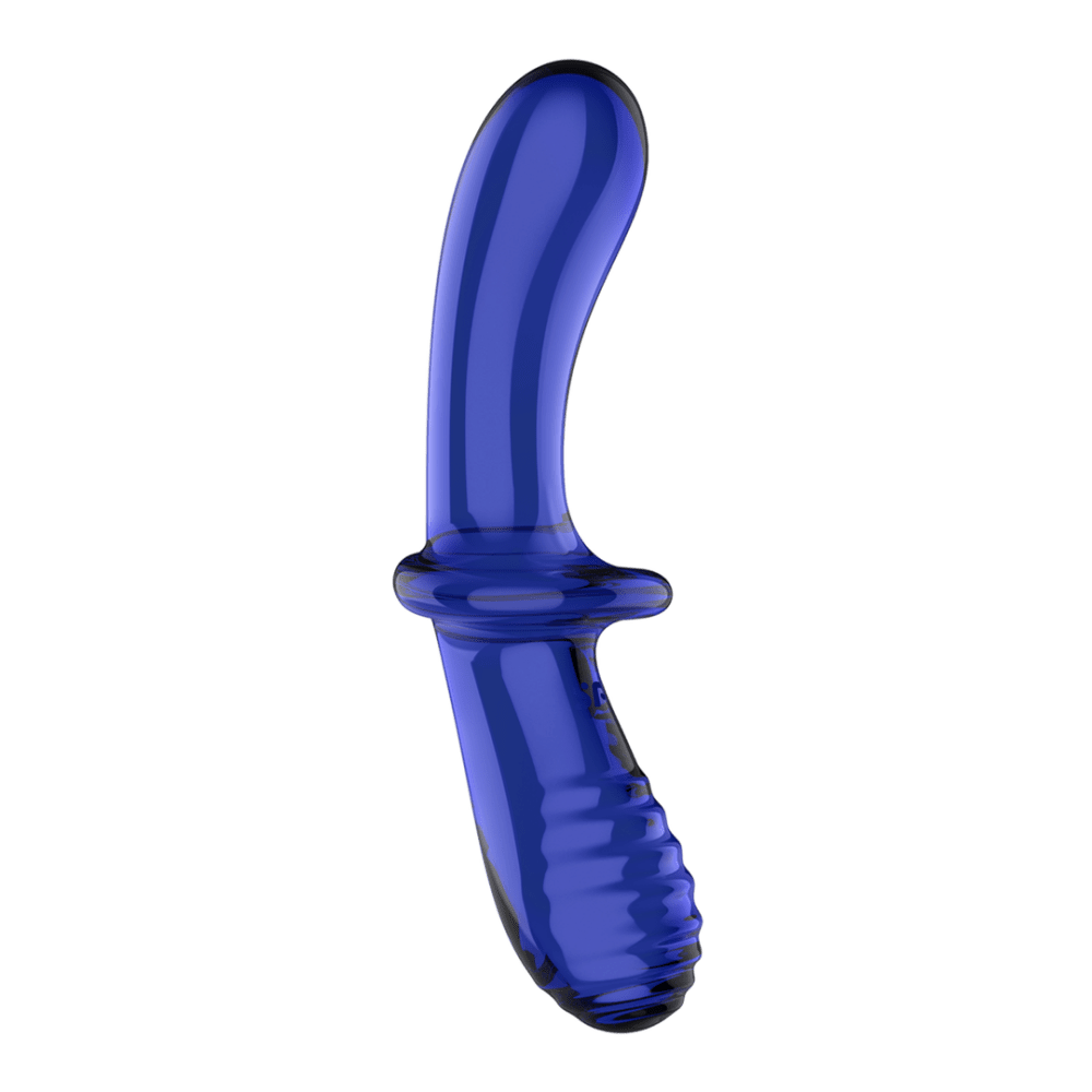 Double Crystal - Glass Dildo - Light Blue