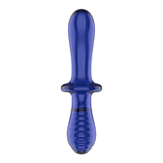 Double Crystal - Glass Dildo - Light Blue