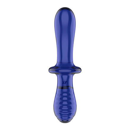 Double Crystal - Glasdildo - Hellblau