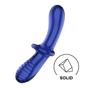 Double Crystal - Glass Dildo - Light Blue