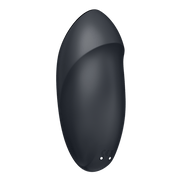 Satisfyer Tap & Climax 1 oplegvibrator grijs, achteraanzicht met afgeronde pebble vorm en gladde afwerking