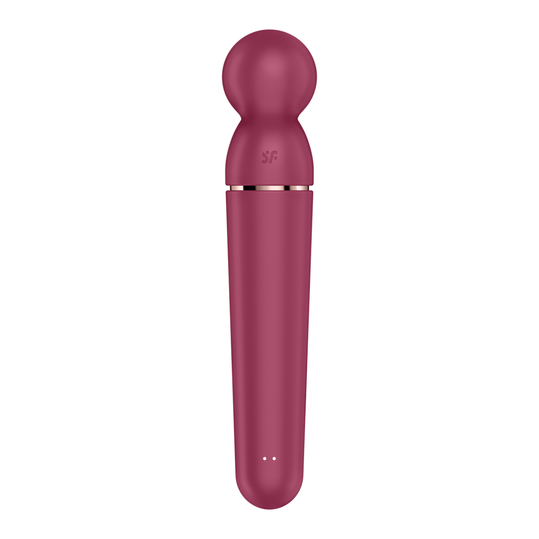 Satisfyer Planet Wand-er wand vibrator berry roségoud, recht vooraanzicht met ronde kop