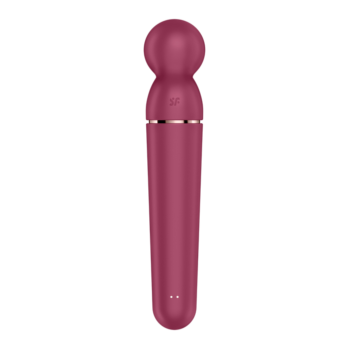 Satisfyer Planet Wand-er wand vibrator berry roségoud, recht vooraanzicht met ronde kop