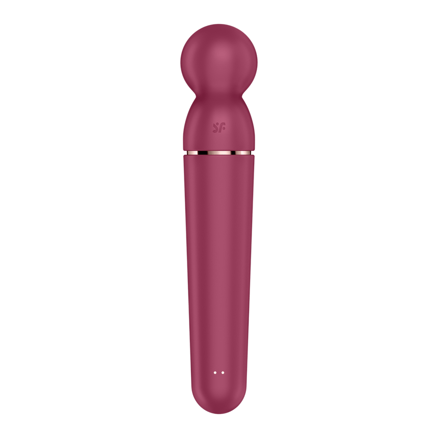 Satisfyer Planet Wand-er wand vibrator berry roségoud, recht vooraanzicht met ronde kop