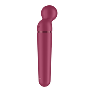 Satisfyer Planet Wand-er wand vibrator berry roségoud, zijaanzicht met roségouden accent