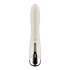 Satisfyer Spinning Vibe 1 G-spot vibrator beige, recht vooraanzicht met zilverkleurige basis