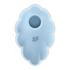 Satisfyer Cloud Dancer air pulse vibrator blauw, vooraanzicht met ronde opening en zacht golvend design.