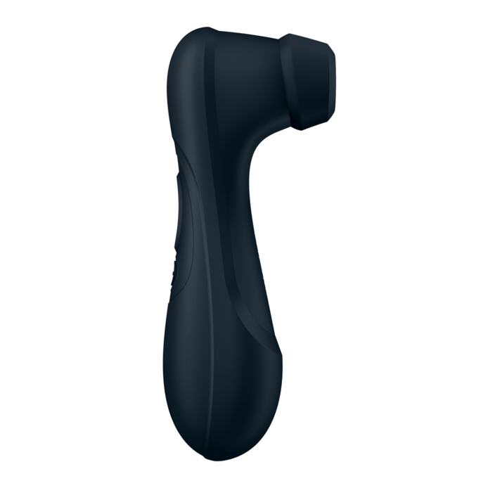 Satisfyer Pro 2 Gen 3 air pulse vibrator zwart, vooraanzicht met slanke vorm en zachte kop op witte achtergrond