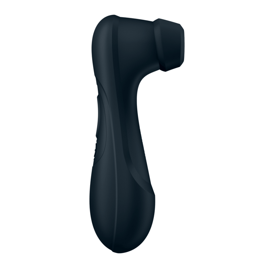 Satisfyer Pro 2 Gen 3 air pulse vibrator zwart, vooraanzicht met slanke vorm en zachte kop op witte achtergrond