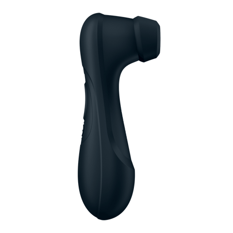 Satisfyer Pro 2 Gen 3 air pulse vibrator zwart, vooraanzicht met slanke vorm en zachte kop op witte achtergrond