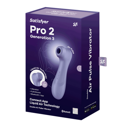 Satisfyer Pro 2 Generation 3 - Double Air Pulse Vibrator - Liquid Air and Connect App - Lilac | Satisfyer