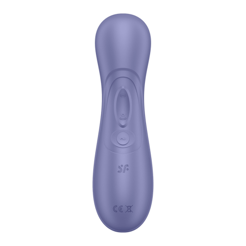 Satisfyer Pro 2 Gen 3 air pulse vibrator lila, achteraanzicht met bedieningsknoppen en slanke handgreep
