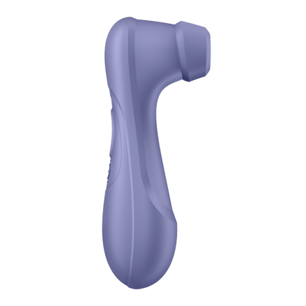 Satisfyer Pro 2 Gen 3 clitoris stimulator lila, schuin vooraanzicht met zachte opening en afgeronde vorm