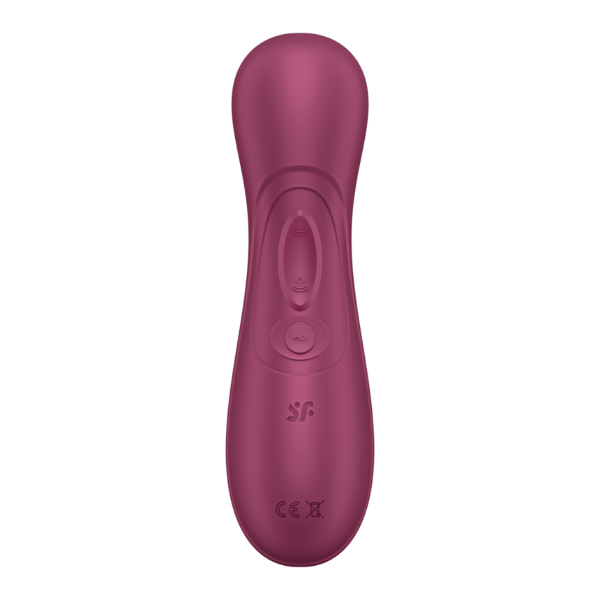 Satisfyer Pro 2 Gen 3 clitoris stimulator wijnrood, schuin vooraanzicht met zachte opening en ronde lijnen