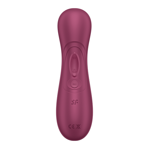 Satisfyer Pro 2 Gen 3 clitoris stimulator wijnrood, schuin vooraanzicht met zachte opening en ronde lijnen