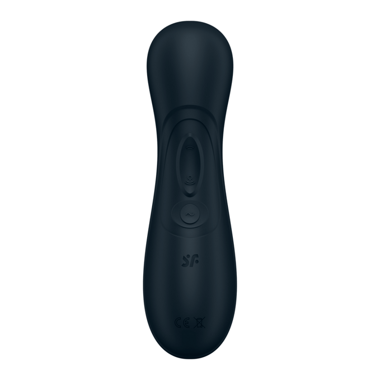 Satisfyer Pro 2 Gen 3 Air Pulse vibrator zwart, vooraanzicht van het toestel in zwarte uitvoering.