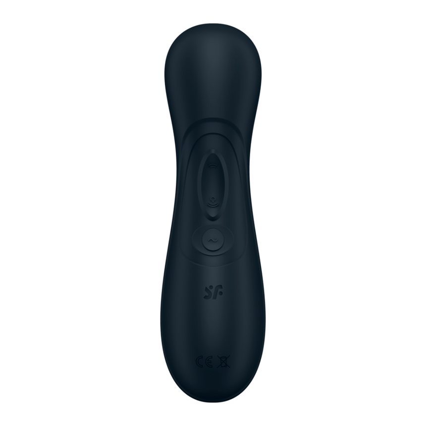 Satisfyer Pro 2 Gen 3 Air Pulse vibrator zwart, vooraanzicht van het toestel in zwarte uitvoering.
