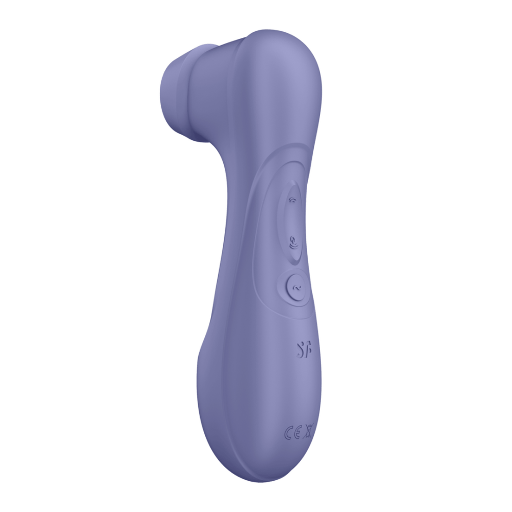 Satisfyer Pro 2 Gen 3 Air Pulse vibrator lila, zijaanzicht, ergonomische vorm en zachte siliconen afwerking