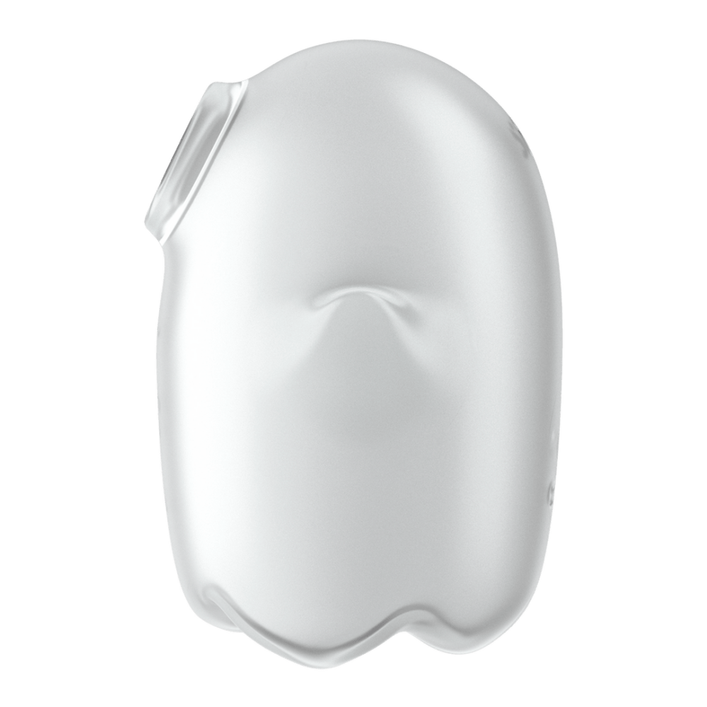 Satisfyer Glowing Ghost luchtdrukvibrator wit, achteraanzicht met bediening