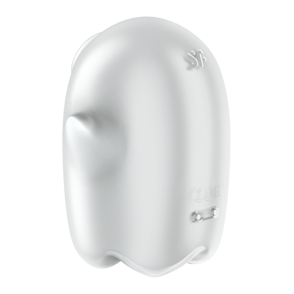 Satisfyer Glowing Ghost dubbele luchtpuls vibrator wit, vooraanzicht