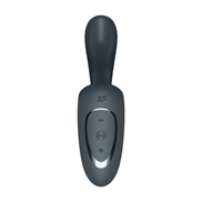 Satisfyer G for Goddess 1 rabbit vibrator donkergrijs, vooraanzicht met dubbele stimulatiekop