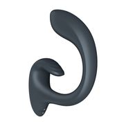 Satisfyer G for Goddess 1 donkergrijs, zijaanzicht, gebogen shaft met konijnkop voor clitorisstimulatie