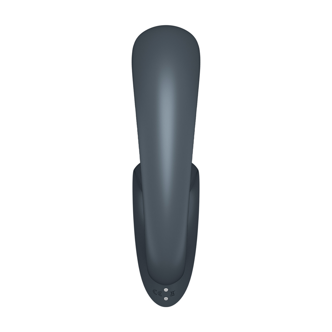 Satisfyer G for Goddess 1 donkergrijs, achteraanzicht, gladde siliconen behuizing met handgreep