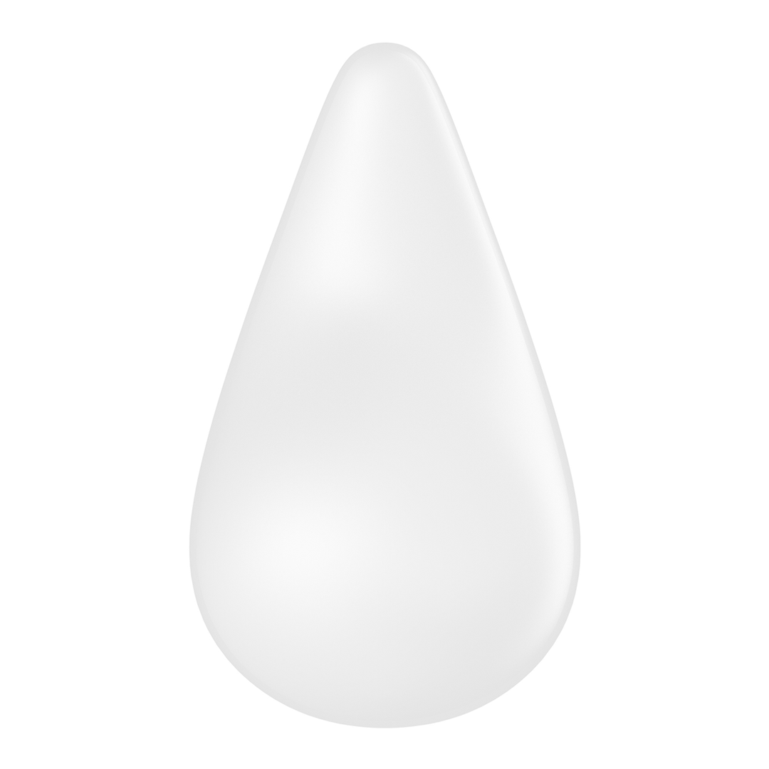 Satisfyer Dew Drop wit, achteraanzicht, gladde siliconen behuizing met subtiele bediening
