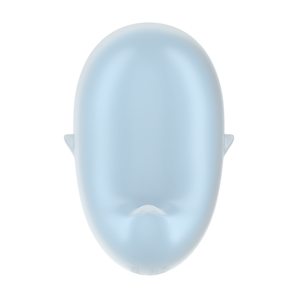 Satisfyer Cutie Ghost blauw, achteraanzicht, gladde siliconen behuizing