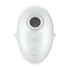 Satisfyer Cutie Ghost air pulse stimulator wit, vooraanzicht met zuigopening en bedieningsknop