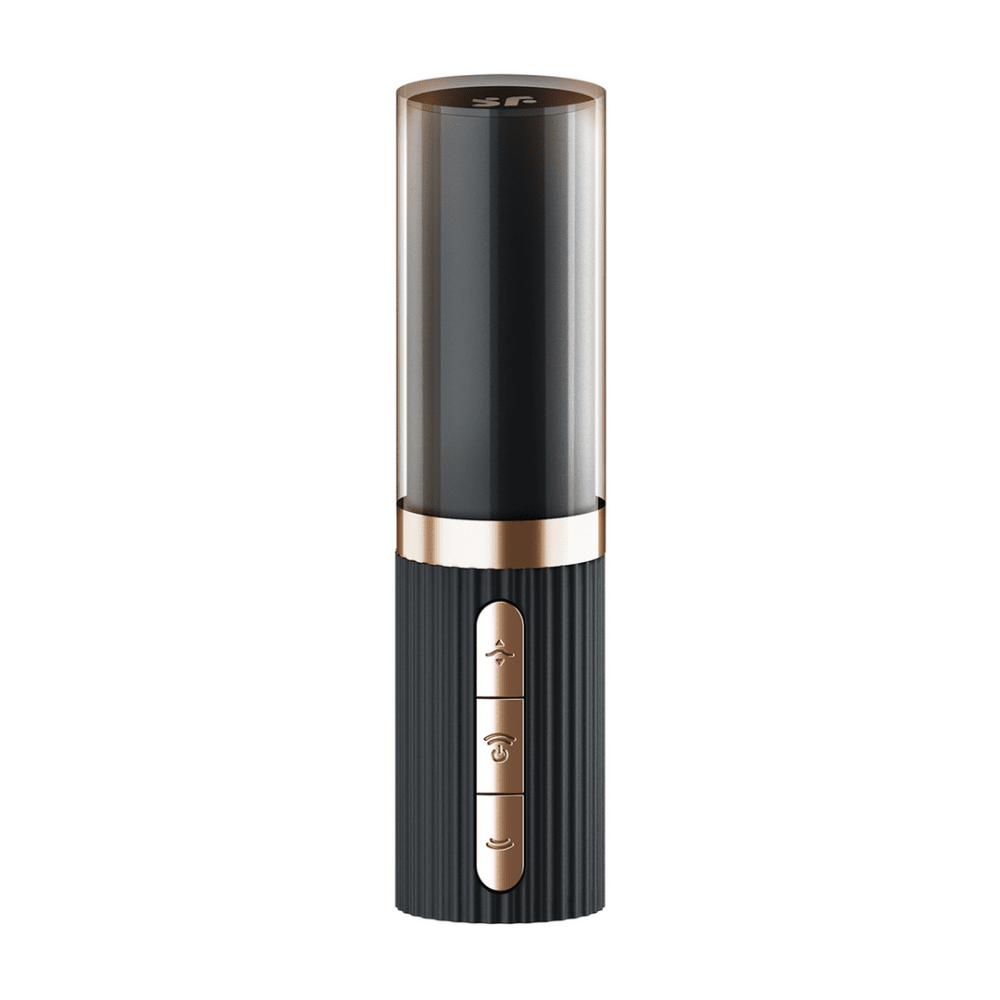 Satisfyer Pro 2 Kiss Air Pulse vibrator paars gesloten lipstick design met zwarte behuizing