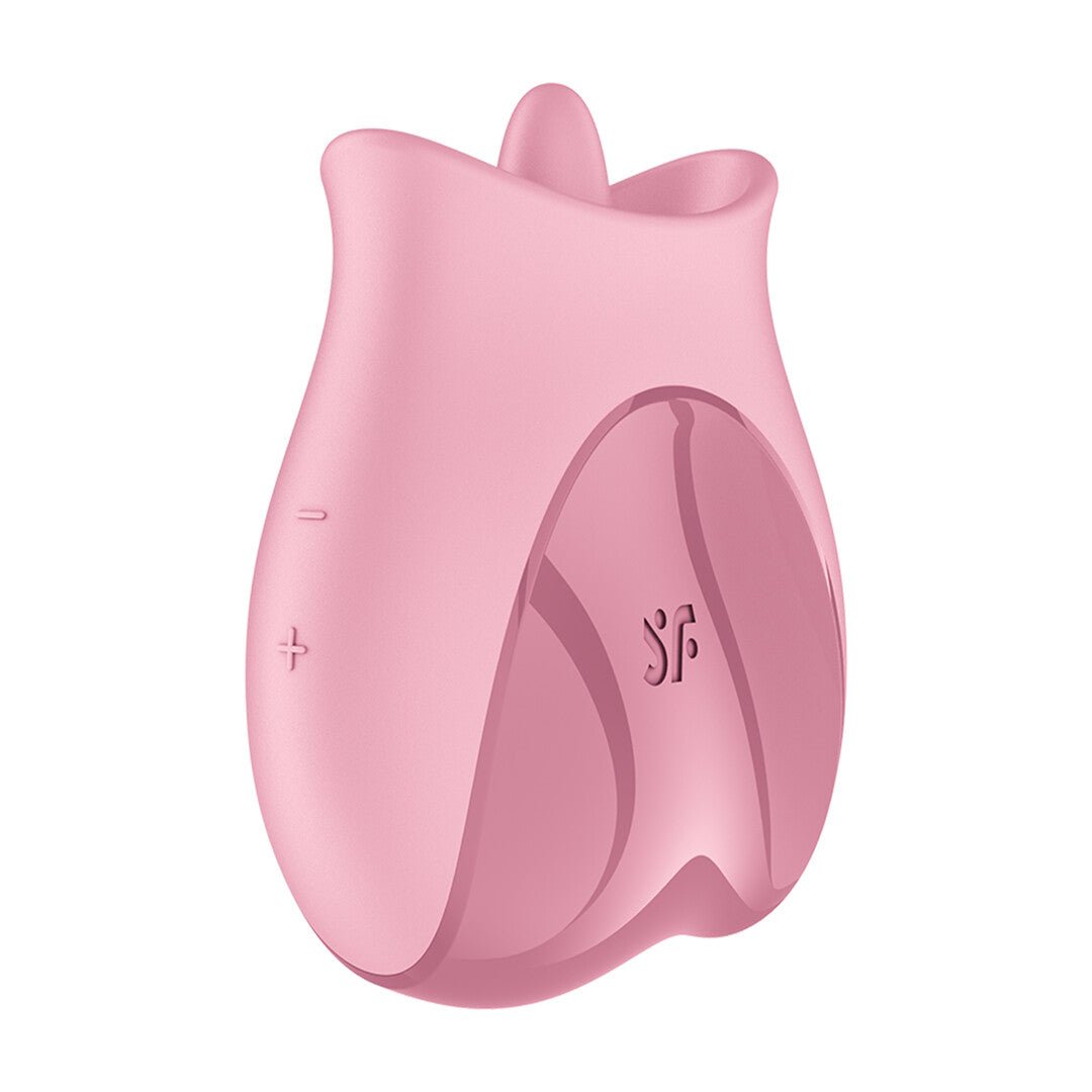 Satisfyer Tongue Lover tongvibrator roze, compacte siliconen toy met tongvormige opening en gebogen design