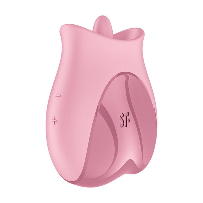 Satisfyer Tongue Lover tongvibrator roze, compacte siliconen toy met tongvormige opening en gebogen design