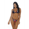 Forplay Rays of Shine bikini set dames maat L navy blauwe triangle bikini met goudkleurige ringdetails en dunne bandjes