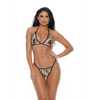 Forplay Sea me Shine bikini maat S, zilveren triangel bikini met glanzende pailletten en striksluiting
