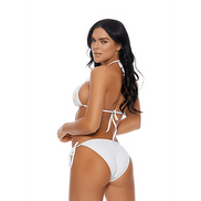 Forplay Sea Me Drippin’ bikini set wit maat M, profiel met sequin top, slip en verstelbare schouderbandjes