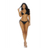 Forplay Tolu bikini set zwart maat S, vooraanzicht met bandeau top en hoog uitgesneden bikinibroekje