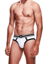 Man draagt Prowler Brief maat XS wit/zwart met tweekleurige logo tailleband, vooraanzicht