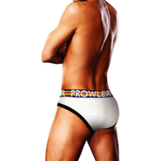 Zij- en achterkant van Prowler Oversized Paw Brief wit maat XS met elastische paw-logo tailleband