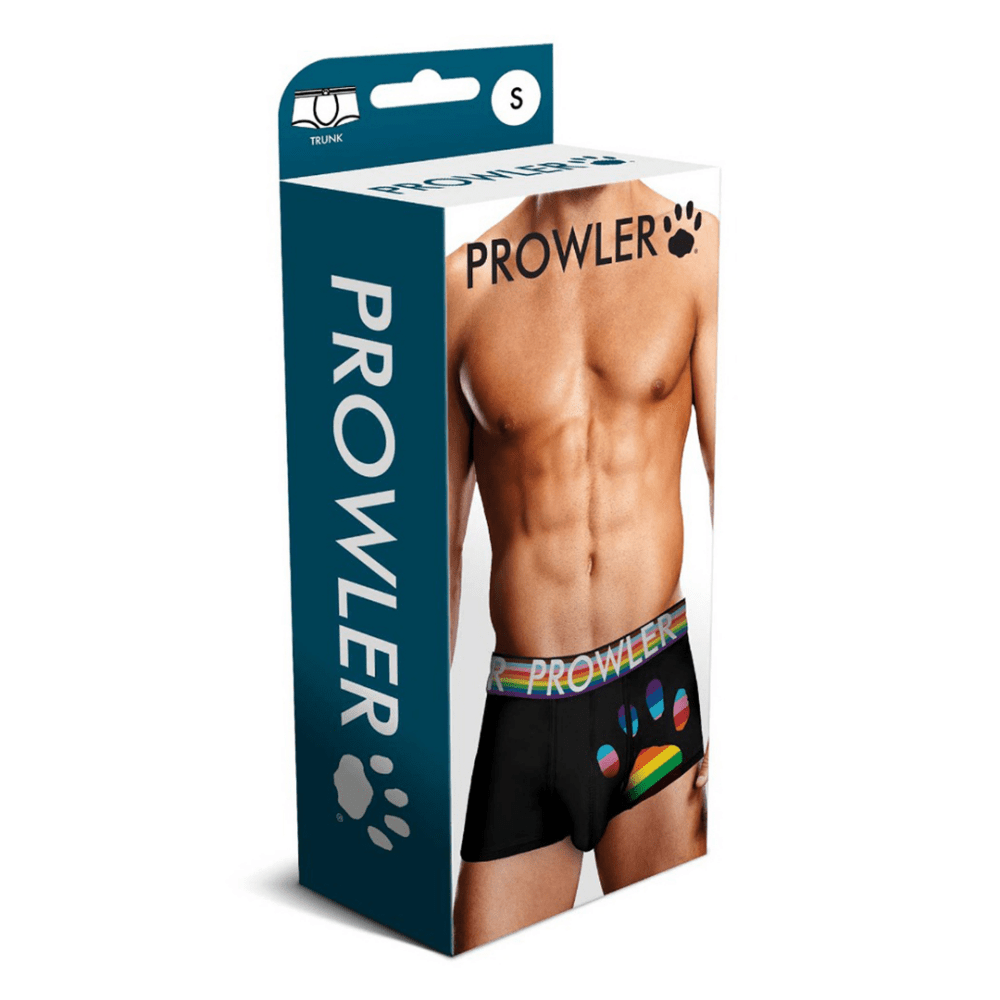 Verpakking Prowler Oversized Paw Trunk zwart maat S met modelfoto en paw-logo branding